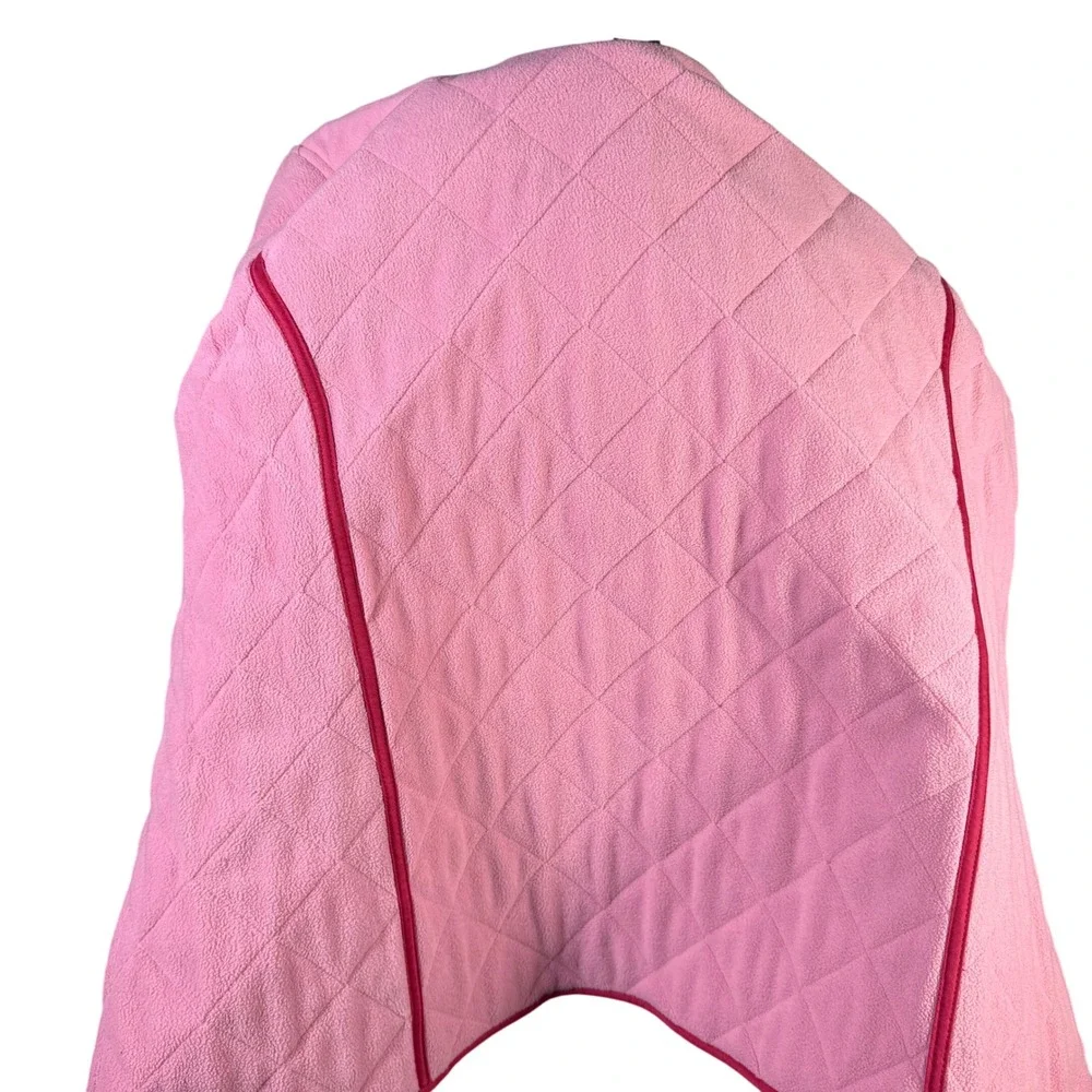 Van Heusen Quilted Jacket Pink Button Front Pockets Stand Collar Women Sz L - Picture 8 of 11